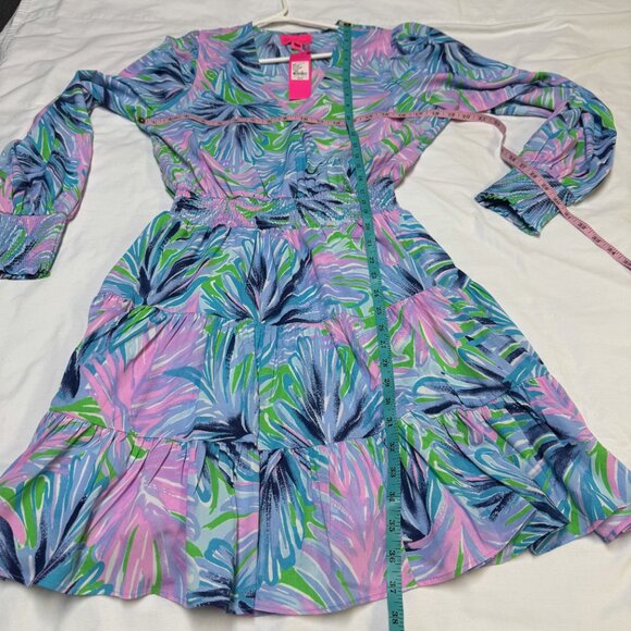 Lilly Pulitzer Heline Stretch Dress 10 Gecko Green Beach Bash NWT - Picture 9 of 12